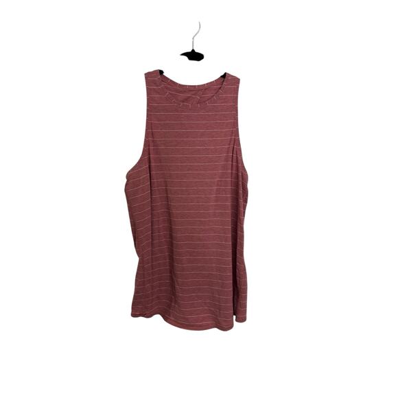 Lululemon Tank Top Womens 10 All Tied Up Stripe Heathered So Merlot Pink White - Picture 1 of 3